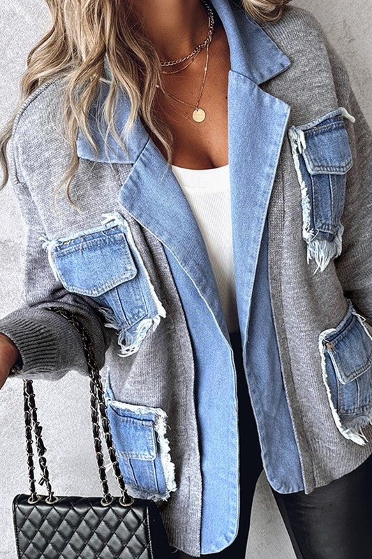 Denim Patchwork Blazer (more colors)