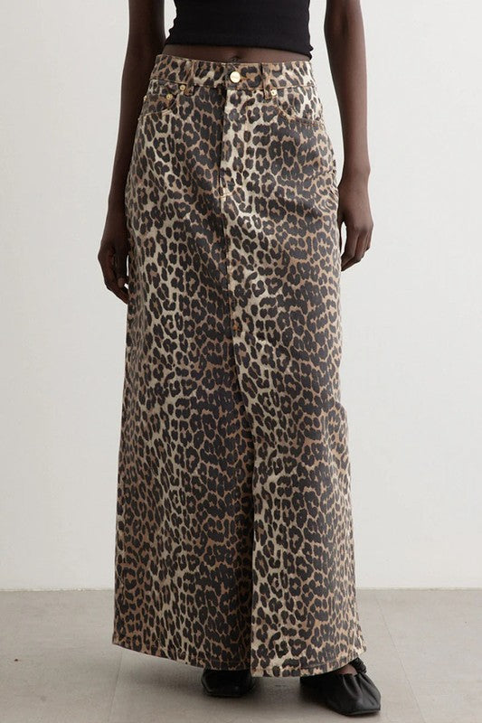 Leopard Denim Maxi