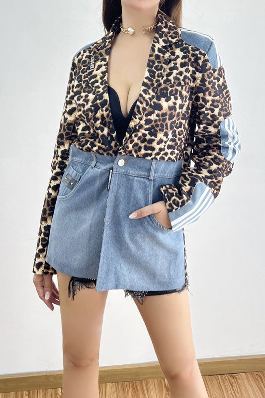 Denim & Leopard Blazer