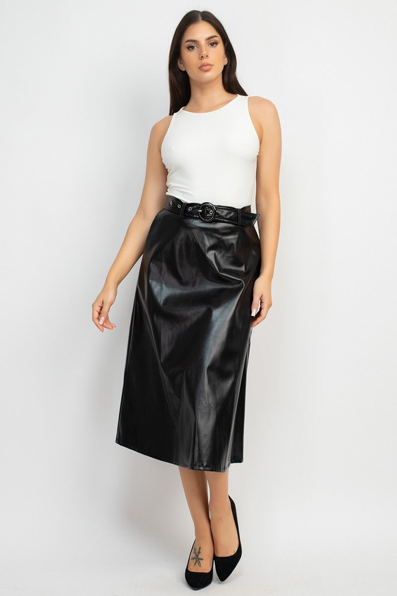 Faux Leather Skirt – Up Higher Apparel