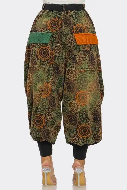 Harem Patchwork Cargo Pants