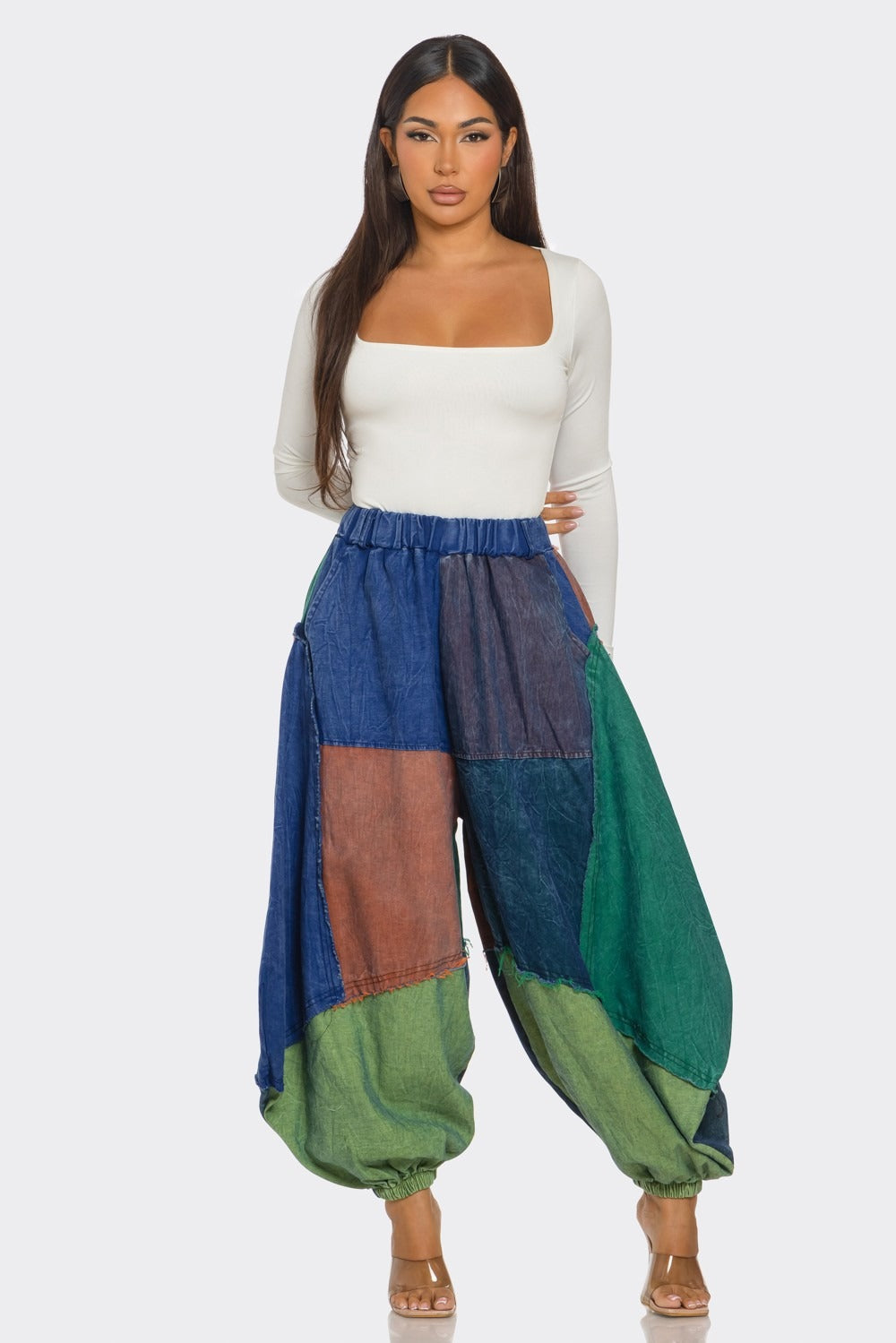 Patchwork Harem Pants