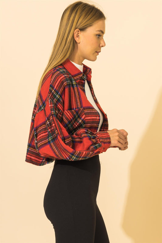 Red Plaid Crop Top